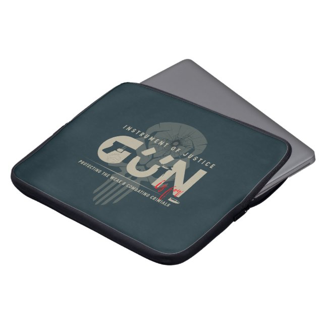 Monogramm-Kunst einer Waffe (2) |  Laptopschutzhülle (Vorne Oben)