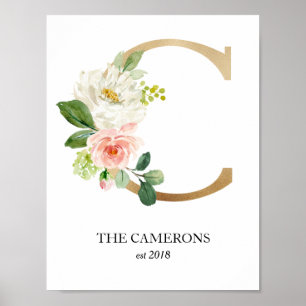 Monogramm-Kunstwerk, Buchstabe C, Hochzeit, Kinder Poster