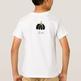 Monogramm Kürbis in Schwarz, Weiß und Gold T-Shirt