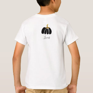 Monogramm-Kürbis in Schwarz, Weiß und Gold T-Shirt