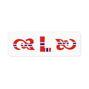 Monogramm-L-Norwegisches Etikett