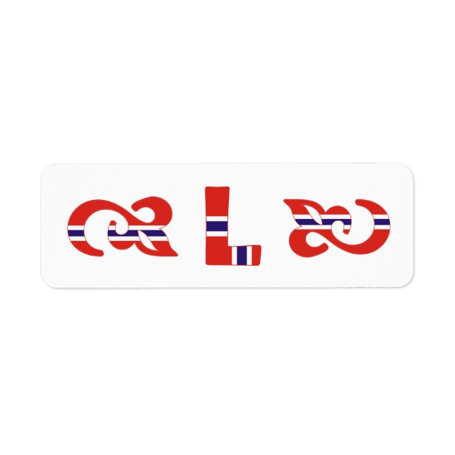 Monogramm-L-Norwegisches Etikett (Vorne)