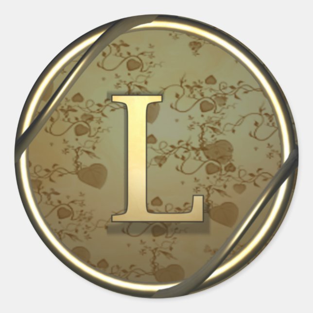 Monogramm_l Runder Aufkleber (Vorderseite)