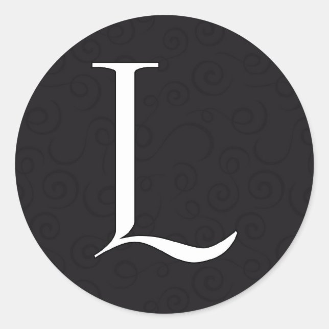 Monogramm L Runder Aufkleber (Vorderseite)