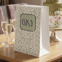 Monogramm Landhausstil Wasserfarbe Oliven Muster