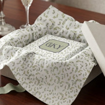 Monogramm Landhausstil Wasserfarbe Olivenmuster