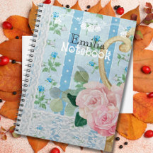Monogramm ländliches Floral Rosa Antike Kunst