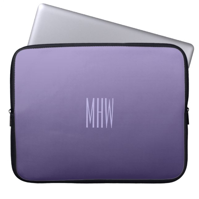 Monogramm-Laptophülse der violetten Steigung Laptopschutzhülle (Vorderseite)