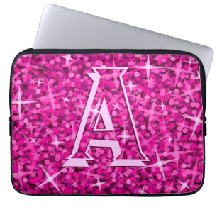 "Monogramm" Laptophülse des Glitz rosa 13 Zoll Laptopschutzhülle