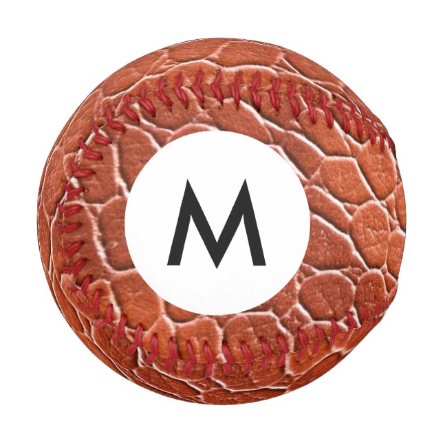 Monogramm Ledermuster Baseball (Vorderseite Links)
