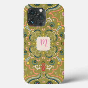 Monogramm, leicht grün und farbig Case-Mate iPhone hülle