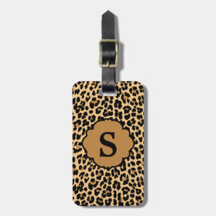 Monogramm-Leopard-Druck-Gepäckanhänger Gepäckanhänger