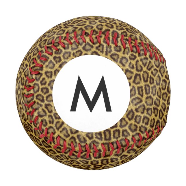 Monogramm Leopard Fur Baseball (Vorderseite Links)