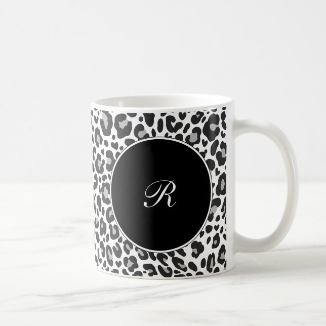 Monogramm-Leopard-Kaffee-Tassen Kaffeetasse (Rechts)