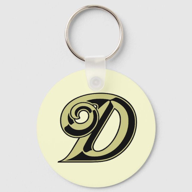 Monogramm Letter D-Schlüsselanhänger Schlüsselanhänger (Vorderseite)
