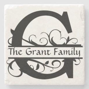 Monogramm Letter G Personalisiert Stone Untersetze Steinuntersetzer