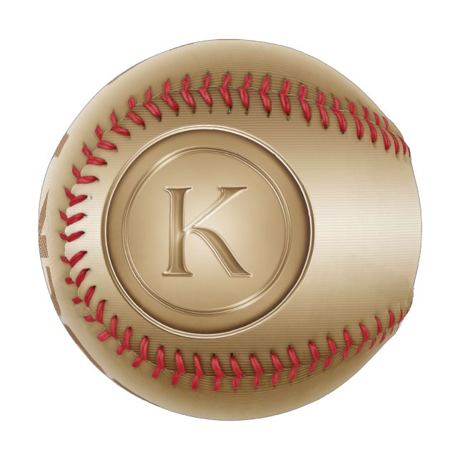 Monogramm "Letter K" Baseball (Vorderseite Links)
