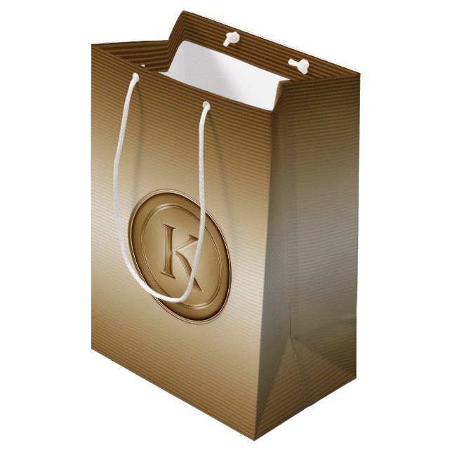 Monogramm "Letter K" Mittlere Geschenktüte (Vorderseite Schrägansicht)