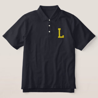 MONOGRAMM LETTER L EMBROIDERIERTES POLO-SHIRT