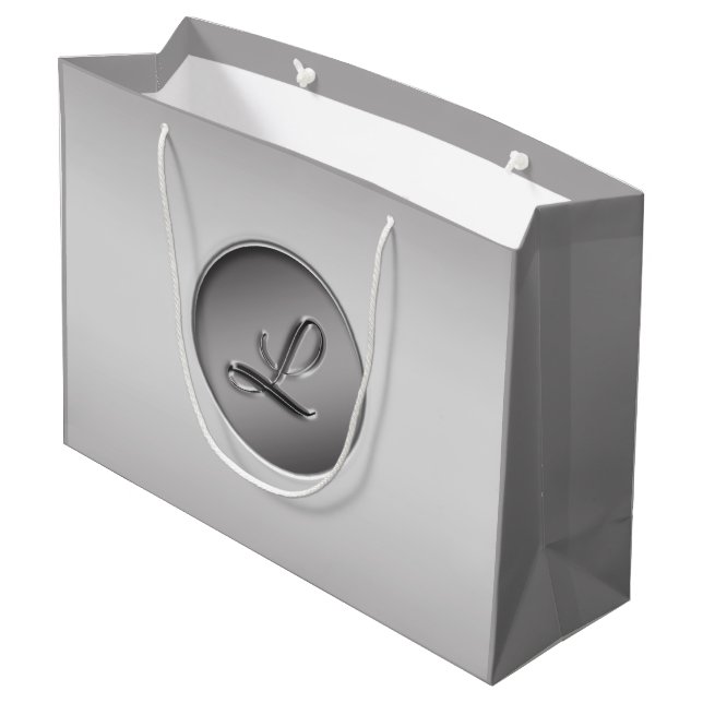 Monogramm ‚Letter L‘ Große Geschenktüte (Rückseite Schrägansicht)