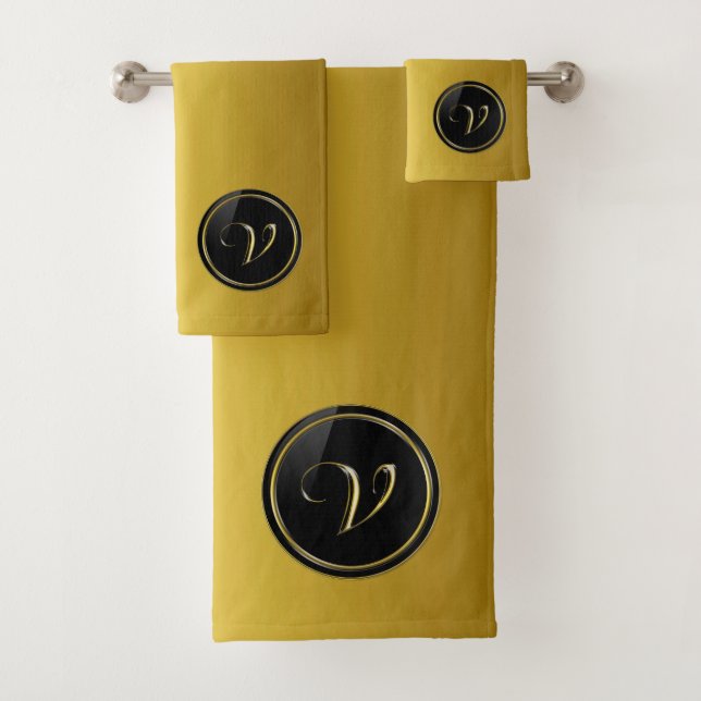 Monogramm "Letter V" Badhandtuch Set (Insitu)
