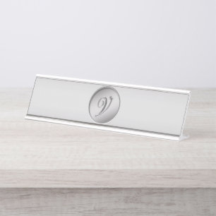 Monogramm "Letter V" Schreibtischnamensplakette
