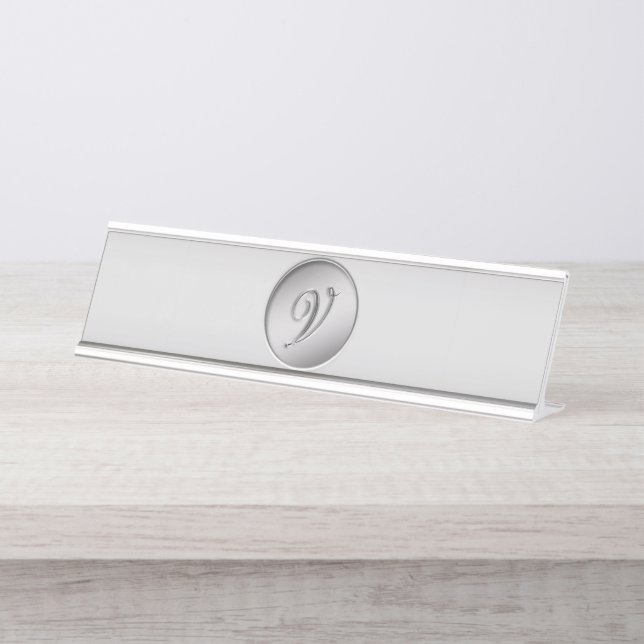 Monogramm "Letter V" Schreibtischnamensplakette (Vorderseite )