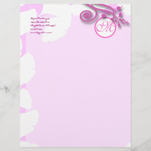 Monogramm Letterhead Lavendel und Himbeere Briefbogen