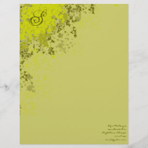 Monogramm Letterhead-Limone Blätter