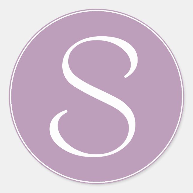 Monogramm Licht Lila mit weißem Ring BT Runder Aufkleber (Vorderseite)