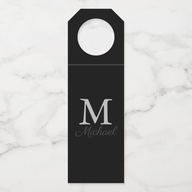 Monogramm-Lichtnebel Flaschenanhänger (Vorderseite)