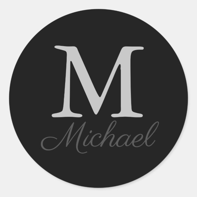 Monogramm-Lichtnebel Runder Aufkleber (Vorderseite)