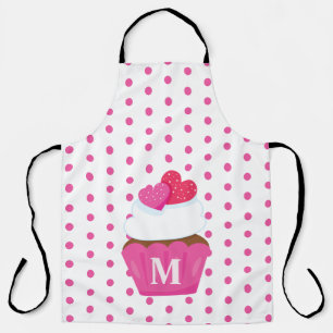 Monogramm Liebe Herz Cupcake Polka Dot Valentine Schürze