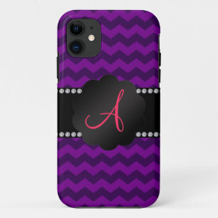 Monogramm lila Chevronen Case-Mate iPhone Hülle