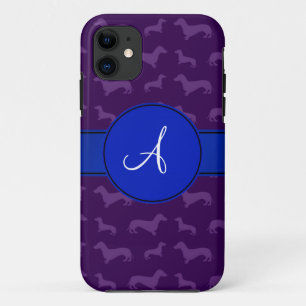 Monogramm lila Dackel Case-Mate iPhone Hülle