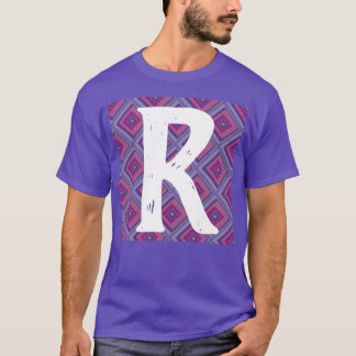 Monogramm Lila Diamantmuster rosa Asym T-Shirt
