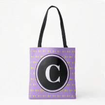 Monogramm Lila-Gelbpolka-Punkte