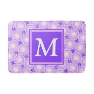 Monogramm lila Kreismuster Badematte
