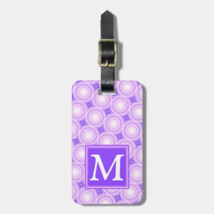 Monogramm lila Kreismuster Gepäckanhänger