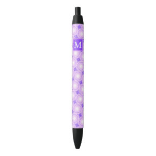 Monogramm lila Kreismuster Kugelschreiber