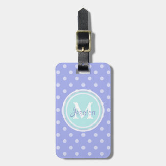 Monogramm-lila Punkt-Gepäck-Umbau Gepäckanhänger