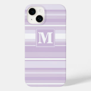 Monogramm lila Streifen Case-Mate iPhone 14 Hülle