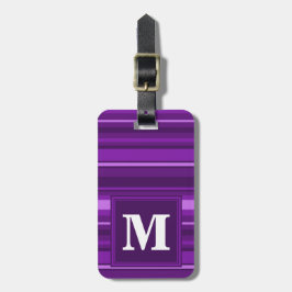 Monogramm lila Streifen Gepäckanhänger