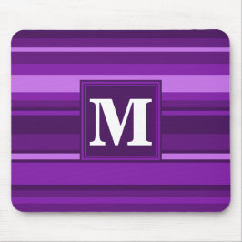 Monogramm lila Streifen Mousepad