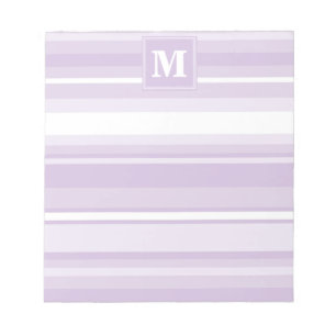 Monogramm lila Streifen Notizblock