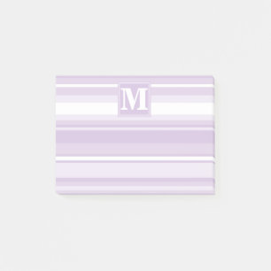 Monogramm lila Streifen Post-it Klebezettel