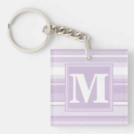 Monogramm lila Streifen Schlüsselanhänger