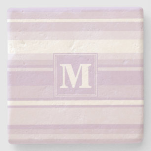 Monogramm lila Streifen Steinuntersetzer
