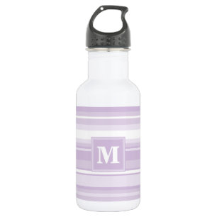 Monogramm lila Streifen Trinkflasche
