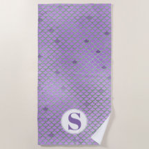 Monogramm Lila und grüne Mermaid-Skala